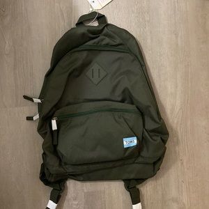 NWT TOMS Olive Green Nylon Adult Backpack
